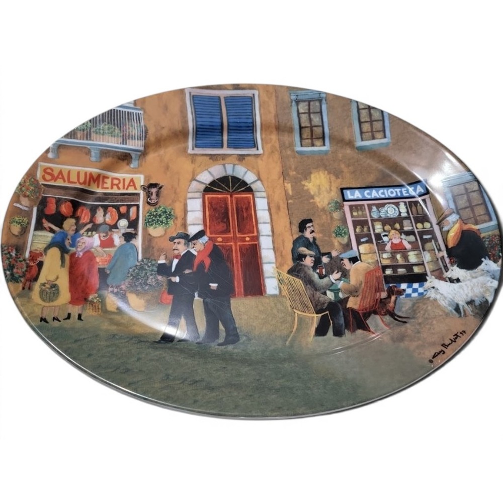 Guy Buffet 'Tuscan Storefronts' Decorative Porcelain Platter